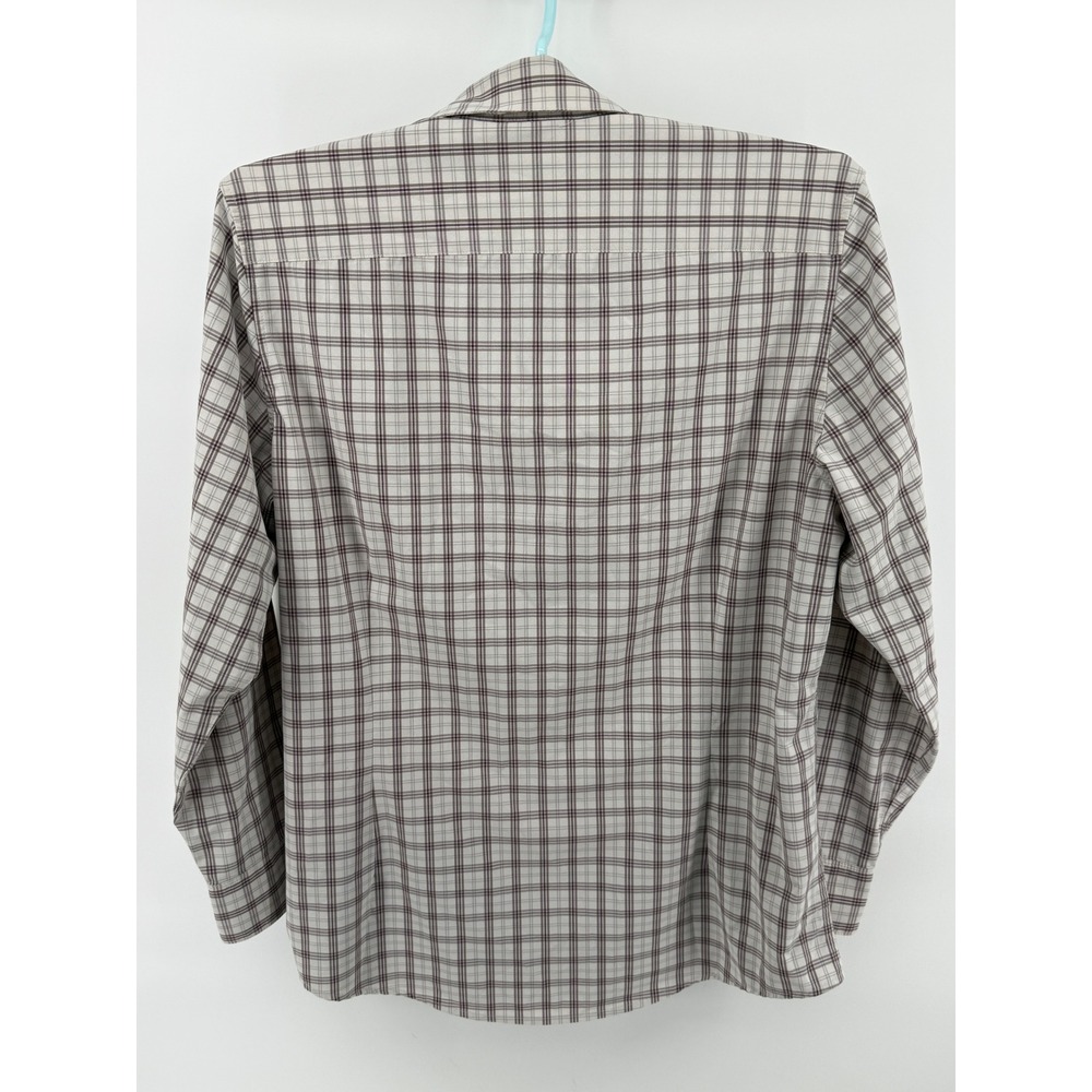 Mizzen+Main Leeward Classic Fit Large White Brown Plaid Performance 1WS-0853 - Picture 2 of 9